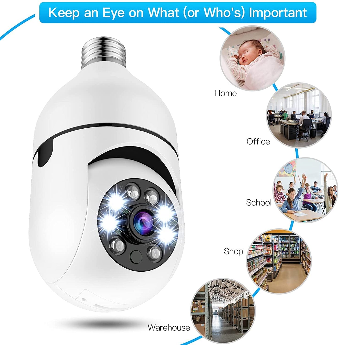 Glosrity Keilini Lightbulb Security Camera