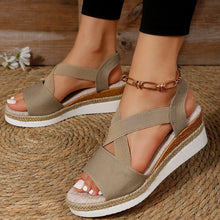 Load image into Gallery viewer, Summer Flat Wedge Heel Fish Mouth Casual Women&#39;s Sandals
