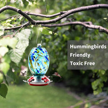 Load image into Gallery viewer, Hand Blown Glass Hummingbird Feeder - 25 Ounces
