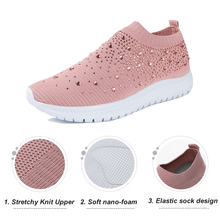 Load image into Gallery viewer, Libiyi Women&#39;s Crystal Breathable Slip-On Walking Shoes - Libiyi
